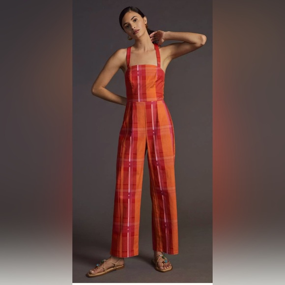 Anthropologie Pants - Anthropologie Corey Lynn Calter Ayla Wide Leg Women’s Size M Red Orange Jumpsuit